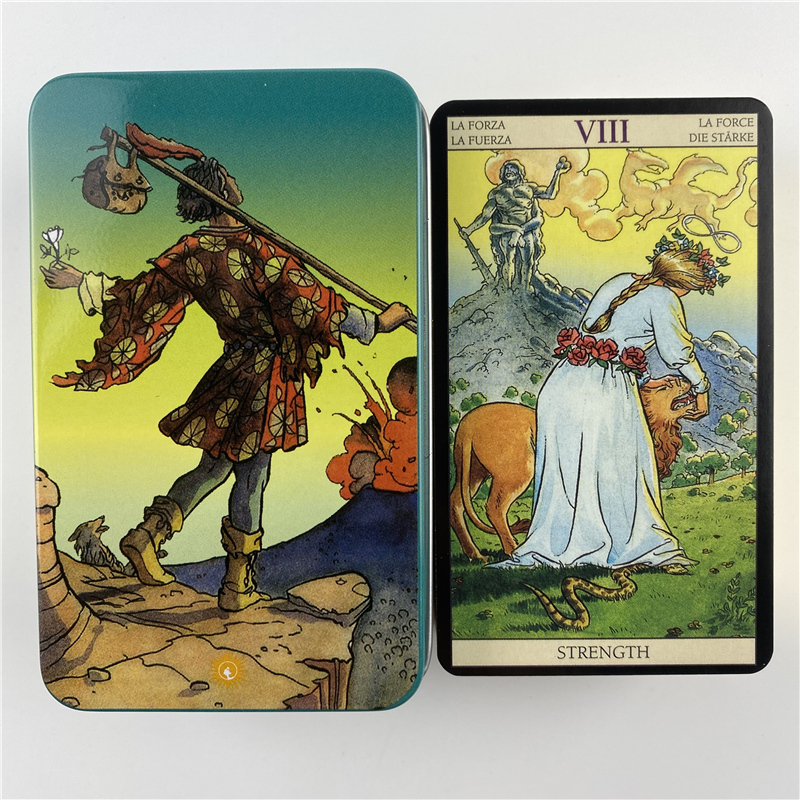 Metal Box Gilded Edition Back  - Tarot Deck With Guidebook review and price