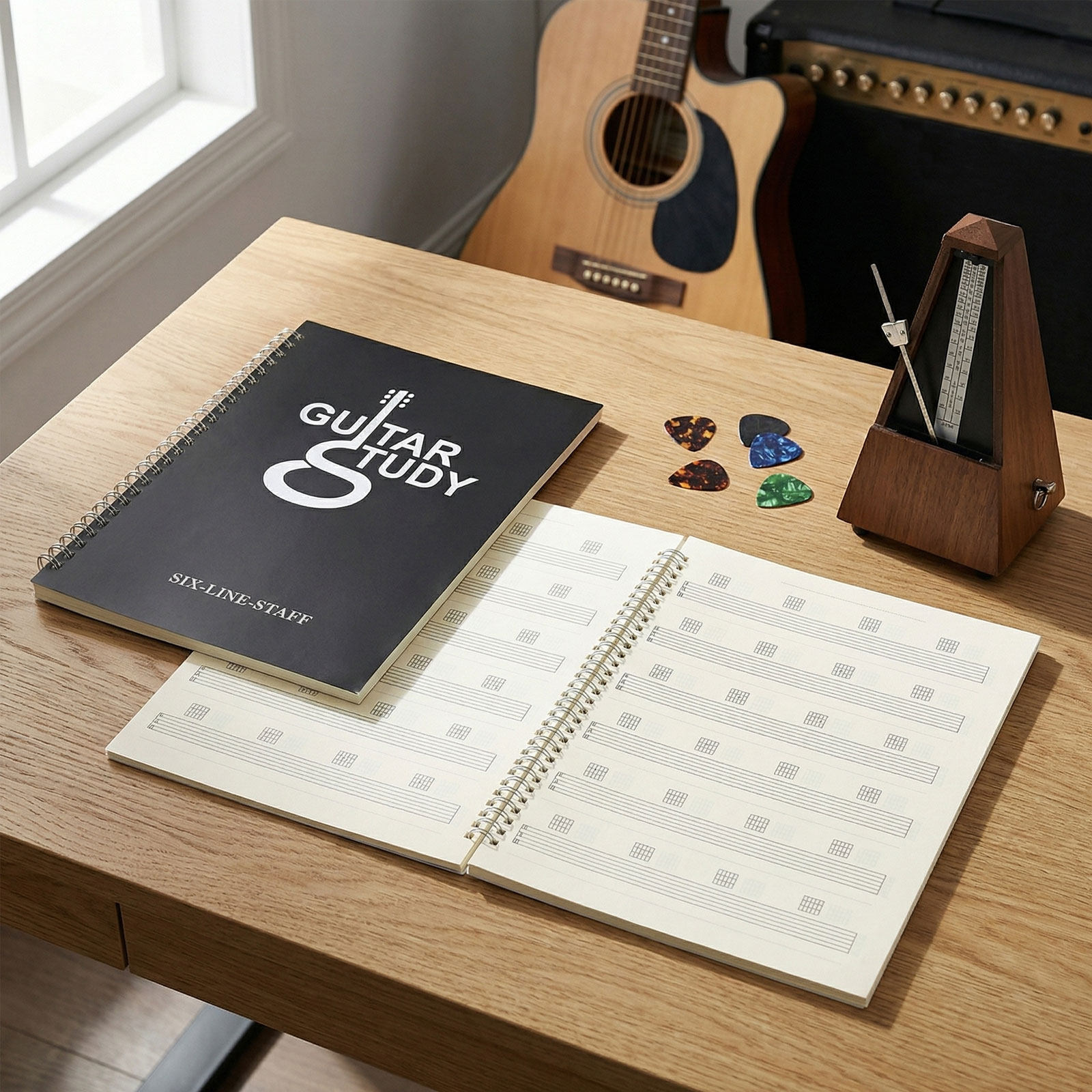 2Pcs Guitar Tab Manuscript Not - Blank Sheet Music Notebook review and price